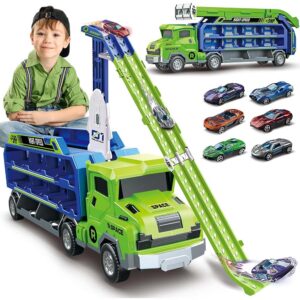 Samochód dla Dzieci Ciężarówka z Sześcioma Autami Wyścigowymi